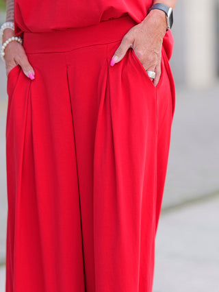 OFF#DLY Wide Leg Pant Gitta red