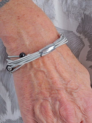 OFF#DLY Armband silver Glas