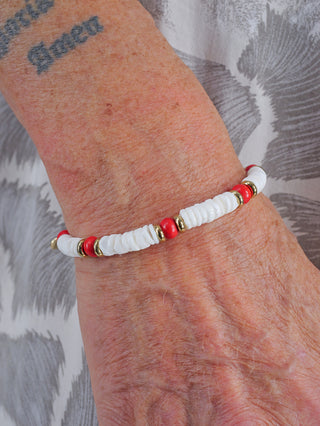 OFF#DLY Armband white/red/gold