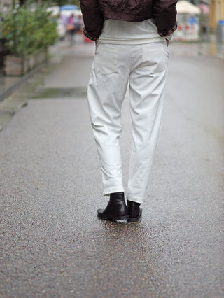 OFF#DLY Coated Pant white